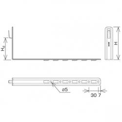 AN-KOM Uchwyt dach.regul.pros.Z-zag. L=42cm,H=10,4cm /OG/    TYP AN-20KL/OG/-N