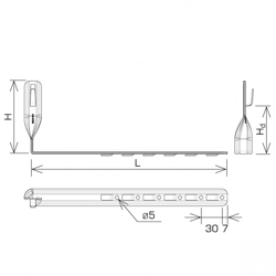 AN-KOM Uchwyt dach.skr.regul.Z-zagięcie  L=28cm, H=10cm /AN-22kl/