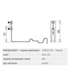 AN-KOM Uchwyt dachówkowy prof. "WZÓR 26" Z-śruba H=10 cm /OG/ AN-26C