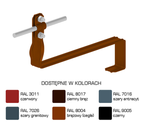 AN-KOM Uchwyt dachówkowy skręcony prof. WZÓR 10 Z-śruba, H=10cm AN-28F/LA/-N