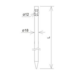 AN-KOM Uchwyt do naciągów wbijany kuty,L=50 cm gładki  AN-31F