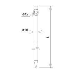 AN-KOM Uchwyt do naciągu wbijany L=30 cm, kuty, gładki AN-31B/OG/