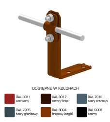 AN-KOM Uchwyt kątowy Z-śruba H=10cm /AN-10R/LA/-N