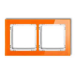DECO Ramka 2-krotna efekt szkła pomarańczowy/biały spód