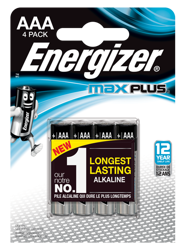 ENERGIZER Bateria alkaliczna LR03 AAA Max Plus™ 1,5V, zestaw: 3+1 sztuki