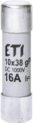 ETI Wkładka bezpiecznikowa cylindryczna CH 10x38mm 16A gPV 1000V DC 002625081