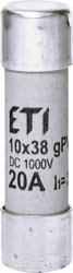 ETI Wkładka bezpiecznikowa cylindryczna CH 10x38mm 20A gPV 1000V DC