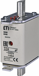 ETI Wkładka topikowa przemysłowa szybka NH00/WT-00 gF 32A/500V