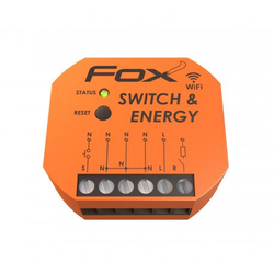 F&F FOX Przekaźnik Wi-Fi do puszki 230V SWITCH & ENERGY z funkcją kontroli parametrów sieci WI-R1S1-P