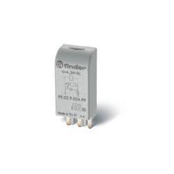 FINDER Moduł sygnalizacji LED i zabezpieczenia przeciwprzepięciowego EMC, LED zielony 6-24V AC/DC; 99.02.0.024.59
