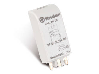 FINDER Moduł sygnalizacyjny LED zielony + dioda gaszeniowa 6-24V DC polaryzacja A1+ 99.80.9.024.99