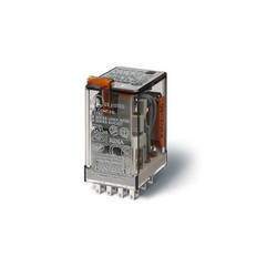FINDER Przekaźnik uniwersalny miniaturowy 4P 7A 24V AC, przycisk testujący, mechaniczny wskaźnik zadziałania; 55.34.8.024.0040