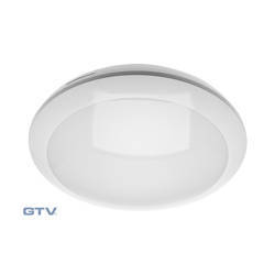 GTV Plafoniera LED TOKIO z mikrofalowym czujnikiem ruchu, 16W 1200lm 4000K neutralna biała, IP66, IK10, AC 220-240V 50/60Hz, kąt świecenia 360°,  obudowa biała PC/PC