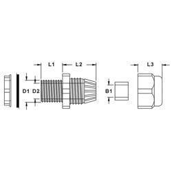 HAUPA Dławnica PG 11 IP 68 czarna  250104