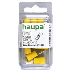 HAUPA Wsuwka konektorowa izolowana 4-6/0,8x6,3x0,8 żółta PVC 260426/10
