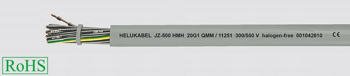 HELUKABEL Przewód sterowniczy, bezhalogenowy, żyły numerowane OZ-500 HMH 2x1  mm² 300/500V