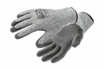Hogert FUHSE rękawice antyprzecięciowe HPPE powlekane poliuretanem szare/czarne 9 HT5K763-9