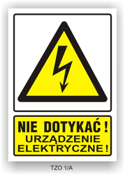 Naklejka TZO 1/A 105x148 S (E002) "Nie dotykać, urządzenie elektryczne" EN002