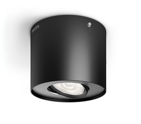 PHILIPS Oprawa Phase Spot light myLiving 1x4,5W LED; 500lm; czarna, IP20 natynkowa; 533003116