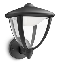 PHILIPS myGarden Kinkiet ogrodowy zewnętrzny czarny ROBIN z źródłem LED 1x4,5W 430lm 2700K ciepła biel 230V 154703016