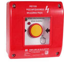 Ręczny przycisk przeciwpożarowego wyłącznika prądu PWP1 z certyfikatem PWP1-W01-A-11-2LED7-M