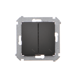 SIMON 54 Łącznik schodowy podwójny (moduł) 10AX 250V czarny mat DW6/2.01/49