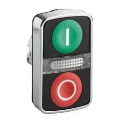 Schneider Napęd przycisku podwójny zielony/czerwony O-I z podświetleniem z samopowrotem ZB4BW7A3741