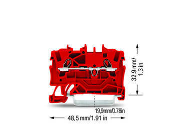 TOPJOBS Złączka szynowa sprężynowa 2-przewodowa 1,5 mm²  (2,5 mm²) czerwona 2001-1203